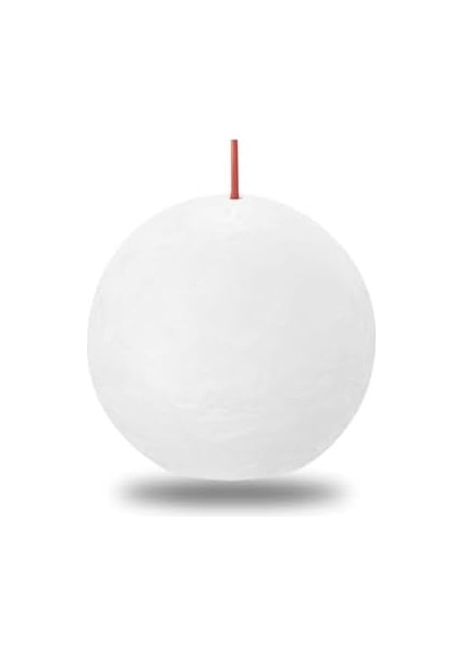 Bulut Beyazı Renginde Rustik Top Mum - 76MM - 25 Saat Yanma Süresi fiyatları