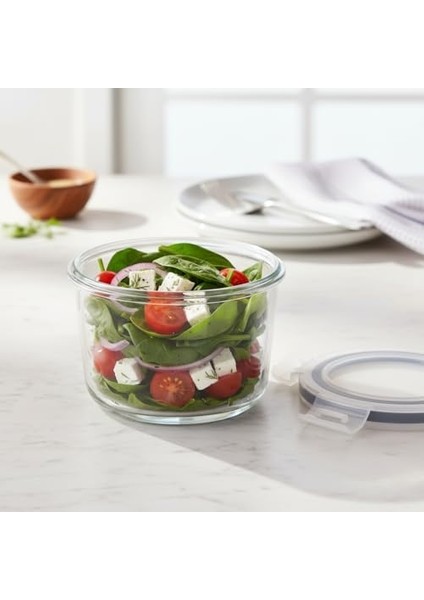 1 Adet Borosilikat Cam Kilitli Saklama Kabı (200 Ml) - Sızdırmaz Kapaklı, Dayanıklı Mini Porsiyon Beslenme Kutusu | Fırın ve Mikrodalga Uyumlu Kare ve Yuvarlak Seçenekleri (Yuvarlak) modelleri