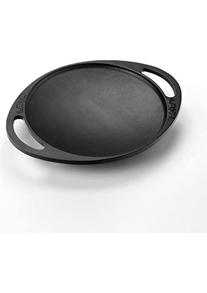 Döküm Saç Kavurma Tavası, Metal Kulplu, 20CM, Siyah