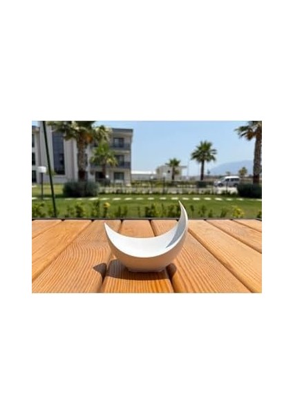 Ay Hilal Şeklinde Küçük Süs, Dekoratif, Çok Amaçlı Organizer, Anahtarlık & Takı Düzenleyi Beyaz 100 x 130 fiyatları