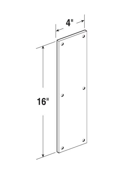 Ürünler J 4626 Kapı Push Tabak, 4-Inç x 40,6 Cm, Paslanmaz Çelik