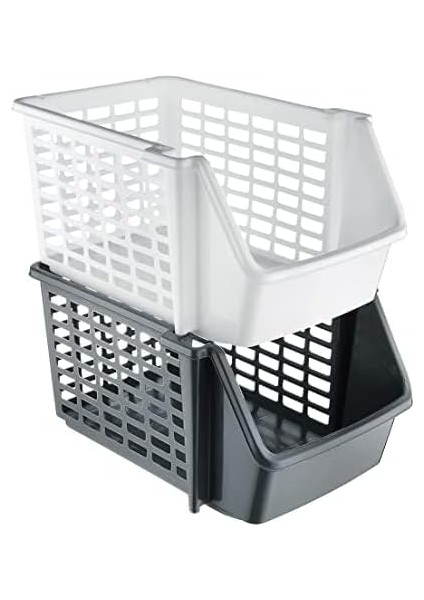 5 Adet Çok Amaçlı Katlı Geçmeli Organizer, Pratik Dolap Içi Lavabo Altı Evye-Tezgah Üstü Buzdolabı Mutfak Banyo Çamaşır Makinesi Ev Düzenleyici Plastik Sepet (5 Adet - Beyaz) modelleri