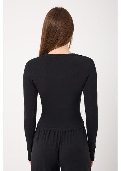 Ultra Soft Penye Modal Yuvarlak Yaka Bluz fiyatları