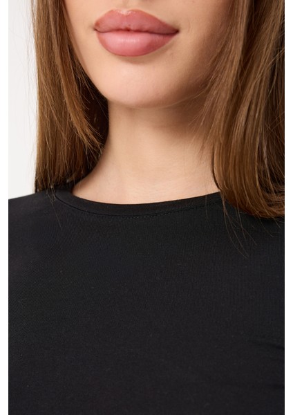 Ultra Soft Penye Modal Yuvarlak Yaka Bluz fırsatları