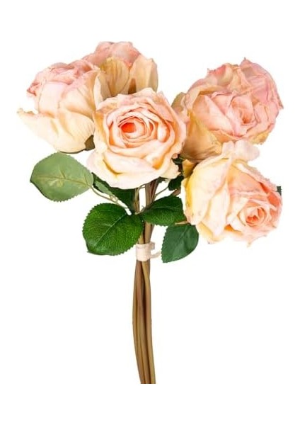 Yapay Çiçek Gül 6&apos;lı Demet Pembe-Sarı 37 Cm. modelleri