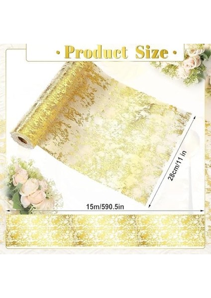 Masa Örtüsü, Metalik File Masa Şeridi, 29CMX150CM Parlak Ince File Masa Rulosu, Altın Renk Masa Örtüsü, Doğum Günü Partisi Düğün Toplantıları Için Masa Dekorasyonu modelleri