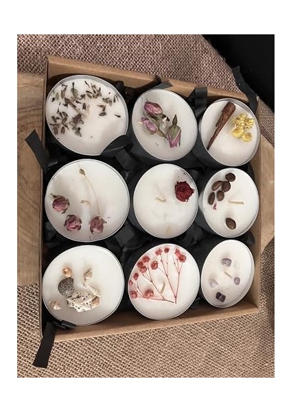 Xl Boy Tealight Soya Mum – 9’lu Bundle (36 Normal Tealight Eşdeğer) – Tarçın, Mandalina, Sandal Ağacı Kokulu – 14 Saat Yanma Süresi – Doğal & El Yapımı Kokulu Mum