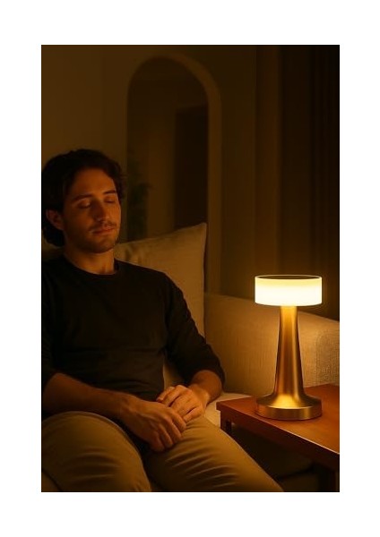 3 Modlu Dokunmatik Denver Altın Masa Lambası Kablosuz Şarj Edilebilir USB Şarjlı LED Masa Lambası Modern Tasarımlı Taşınabilir Gece Lambası Metal Gövdeli modelleri