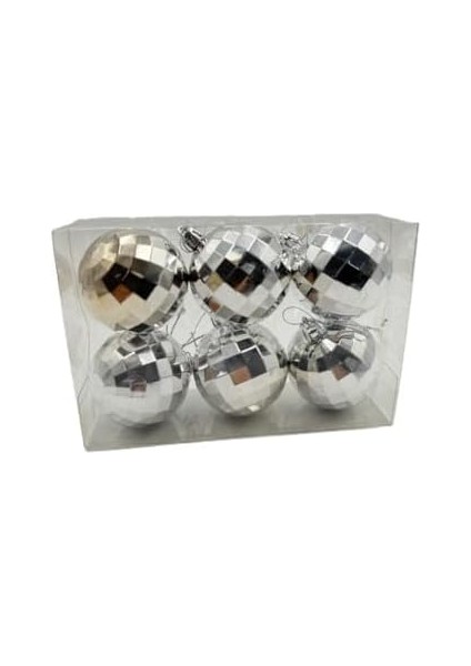 Yılbaşı Çam Ağacı Süsü Disko Topu Görünümlü 6 cm 6 Lı