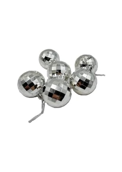 Yılbaşı Çam Ağacı Süsü Disko Topu Görünümlü 6 cm 6 Lı modelleri