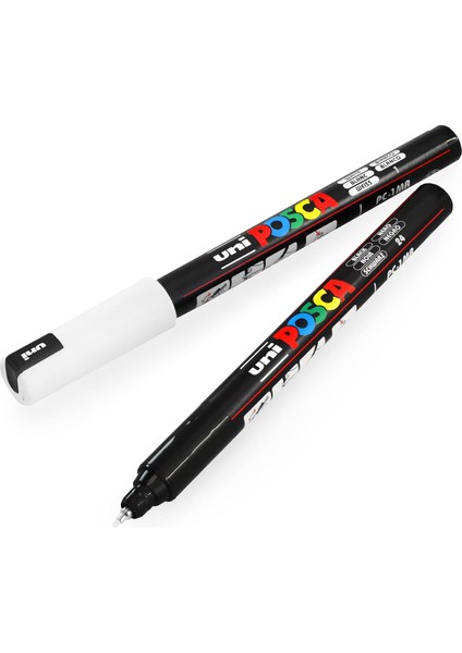 Uni Pc-1mr Art Boya Marker Kalemi - 0,7 mm - Siyah Beyaz - 2&apos;li Paket modelleri