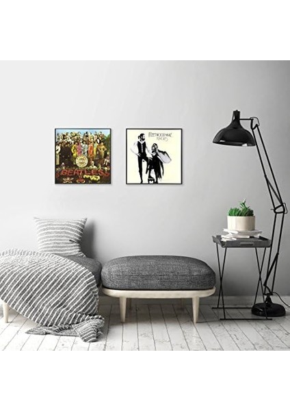 Americanflat 12,5 x 12,5 Parlak Pleksiglas ve Şık Minimalist Tasarımlı Siyah Alüminyum Albüm Çerçevesi - Duvara Monte - Asma Donanımı Dahil (2 Paket) fiyatları