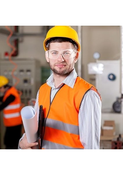 Şeffaf Güvenlik Gözlükleri, Erkekler ve Kadınlar Için 4&apos;lü Koruyucu Gözlük, Şeffaf Güvenlik Gözlükleri, Çizilmeye ve Darbeye Dayanıklı Koruyucu Gözlükler, Iş, Laboratuvar, Inşaat