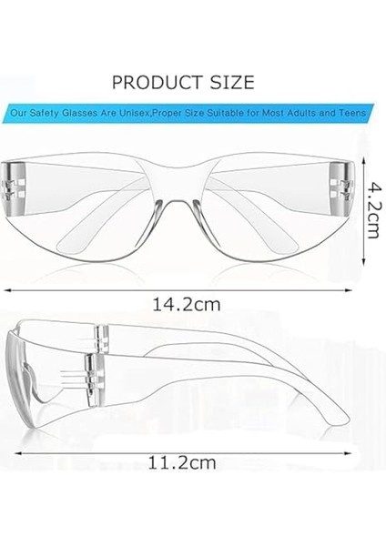 Şeffaf Güvenlik Gözlükleri, Erkekler ve Kadınlar Için 4&apos;lü Koruyucu Gözlük, Şeffaf Güvenlik Gözlükleri, Çizilmeye ve Darbeye Dayanıklı Koruyucu Gözlükler, Iş, Laboratuvar, Inşaat fiyatları