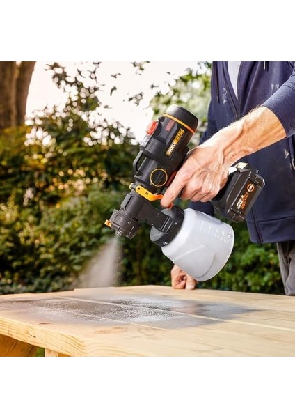 WX020 20VOLT 4.0AH. Li-Ion Tek Akülü Şarjlı Kömürsüz Devir Ayarlı Tabancası + 4 Parça Yedek Nozul/meme modelleri