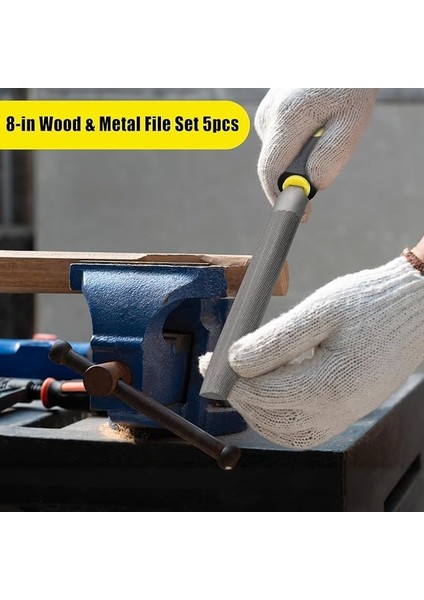 5 Parça Çelik Premium Eğe Seti – 8&apos;&apos; 33 cm Büyük Boy Çelik Eğe Takımı | Balık Sırtı, Üçgen, Kare, Yuvarlak ve Düz Geniş | Ergonomik Saplı Dayanıklı Metal Ahşap Zımpara Çantalı Eğe Seti modelleri