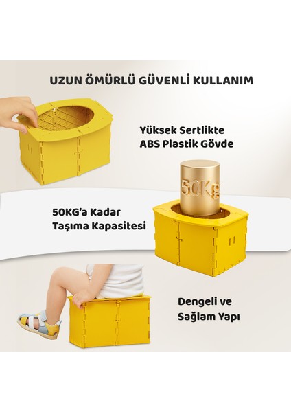 Lazımlık, Portatif Seyahat Tipi Katlanabilir Taşınabilir Çocuk Tuvaleti, Sarı modelleri