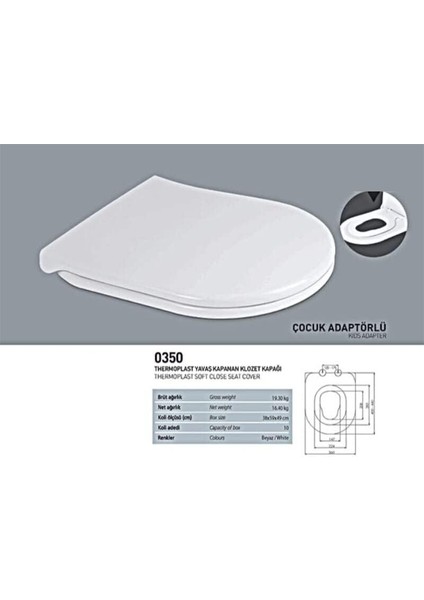 Nkp Çocuk Adaptörlü Yavaş Kapanır Klozet Kapağı 0350 fiyatları