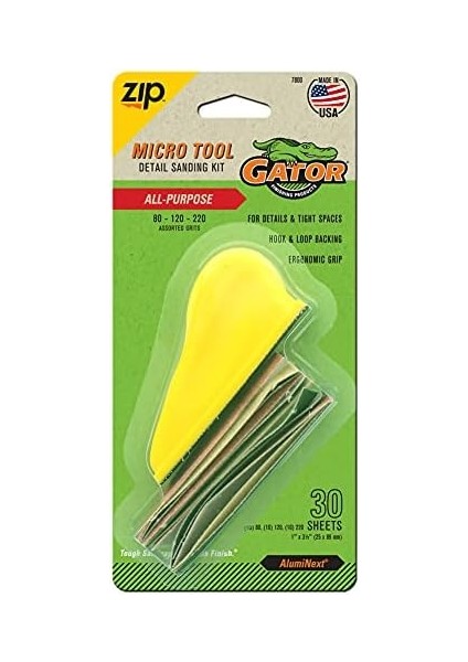 Gator Fınıshıng Products Microzip Zımpara Seti, Farklı Tanecikli