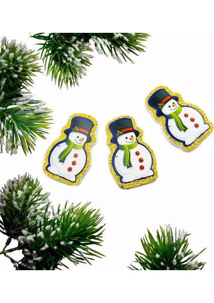 Asılabilir Kenarlı Kardan Adam Strafor Yılbaşı Süsü (6’lı Set)