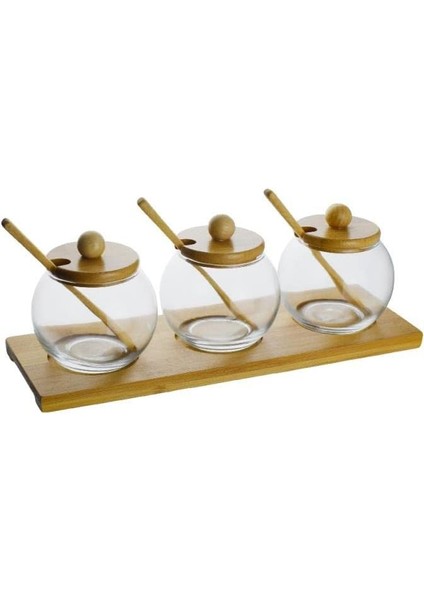 Bambu Standlı 3&apos;lü Cam Baharatlık, Borasilikat, 3&apos;lü Baharat Seti - Şık ve Fonksiyonel Bambu Standlı Mutfakta Düzeni ve Lezzeti Bir Arada Yaşayın! fiyatları