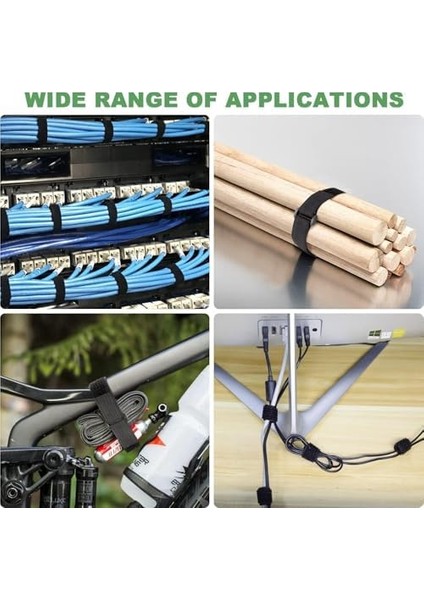 Cırt Cırtlı Kablo Bağları, 2 Adet Toplam 10 Metre Ayarlanabilir Kablo Yönetim Kayışı, 50 Adet Tokalı, Yeniden Kullanılabilir Çift Taraflı Bantlı Kablo Bağları, Serbest Kesim Uzunlukları fiyatları