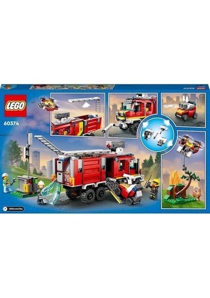 City Itfaiye Komuta Kamyonu 60374-7 Yaş ve Üzeri Çocuklar Için Insansız Kara ve Hava Araçları Içeren Oyuncak Yapım Seti (502 Parça) modelleri