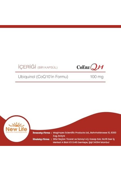 New Life Coenz Qh Ubikinol 60 Kapsül modelleri