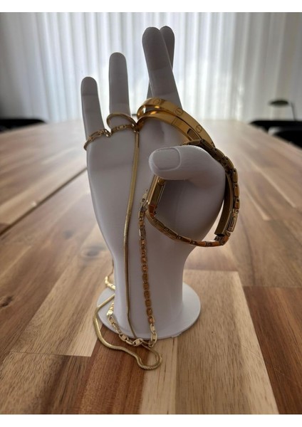 El Formunda Yüzük Takı Standı Takı Organizeri Takı Düzenleyici Beyaz