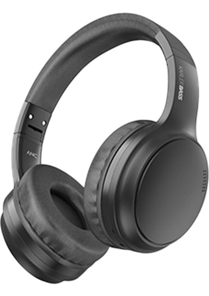 Krh4 Aktif Gürültü Engelleyici Özellikli Kafaüstü Kablosuz Bluetooth Kulaklık - Siyah