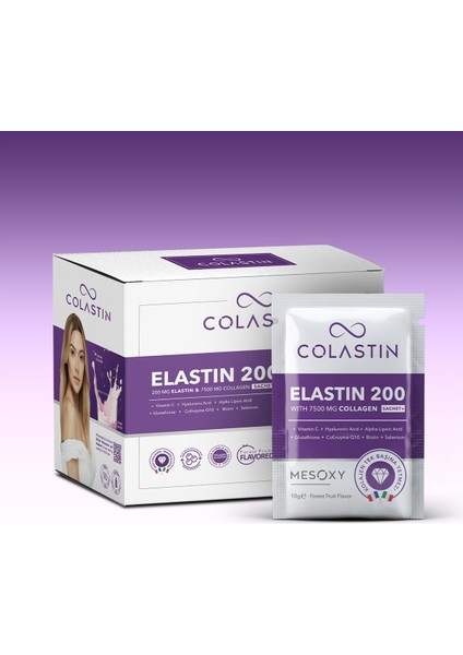 7500 Mg Kolajen + 200 Mg Elastin 28 Adet Toz Saşe | Kolay Ve Yumuşak içim