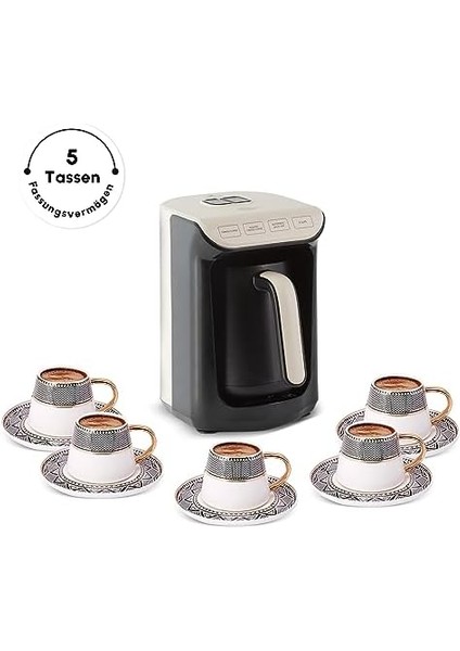 Hatır Köz 5 Fincan Kapasiteli Türk Kahve Makinesi, Krem modelleri