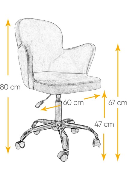 Kelebek Beyaz Ayaklı Çalışma Sandalyesi Çocuk Bilgisayar Sandalyesi (Ayarlanabilir)
