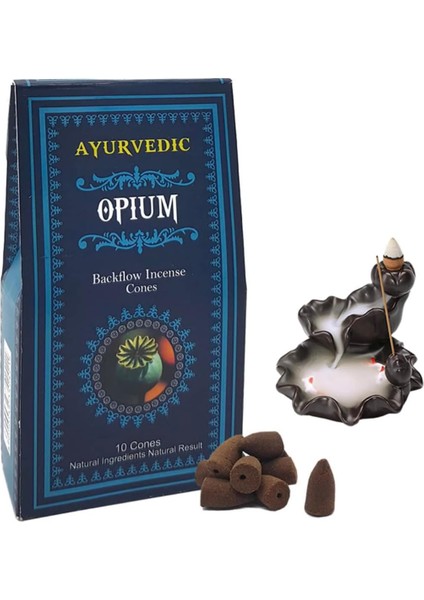It Easier Ayurvedic Konık Tütsüler (Şelale Geri Akışkanlı) || 20 Farklı Aroma ve Koku || Palo Santo, (Adaçayı), Nag Champa,... (Opium (Haşhaş))