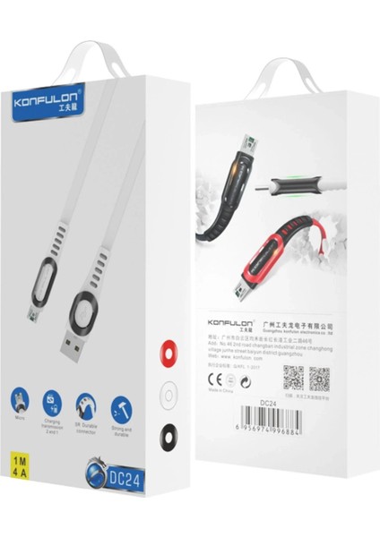 DC24 Micro USB Kablo 1.2m 4A - Siyah fiyatları