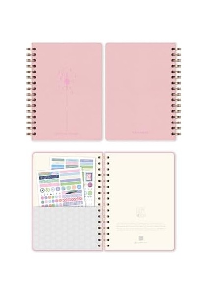 2026 Spiralli A5 Haftalık Ajanda – Kir ve Suya Dayanıklı Sert Kapak - Pembe fiyatları