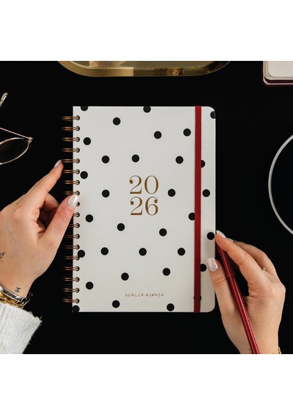 2026 Spiralli Günlük Ajanda 12 Aylık – 17X24 cm Puantiye fiyatları