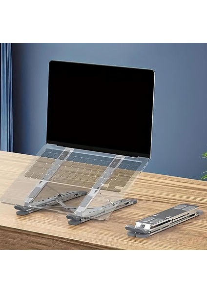 Ayarlanabilir Laptop Standı – 7 Kademeli, Ergonomik, Kaymaz Silikon Destekli, Taşınabilir Dizüstü Bilgisayar ve Tablet Standı