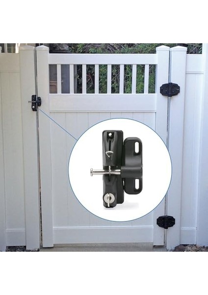 V6201 Ltch Blk N346-201 4-9/16" Lokklatch Otomatik Anahtarlı Kapı Kilidi Mandalı Siyah