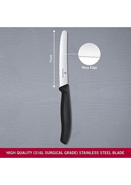 Vt 6.7833 Siyah Tırtıklı Domates Sosis Bıçağı 11 cm fiyatları
