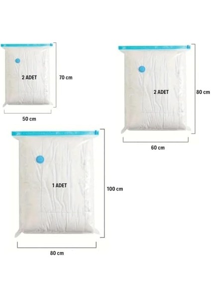 Süper Kalite 3 Boy 5&apos;li Paket Vakumlu Hurç, 2 Adet 70X50CM, 2 Adet 80X60CM, 1 Adet 100X80CM, El Pompası Hediye, Giysi Yastık Yorgan Yazlık Kışlık Seyahat Için Vakumlu Saklama Torbaları modelleri