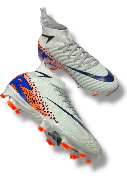 610 Süperfly Yeni Model Özel Taban Çoraplı Krampon Gri Turuncu Desenli