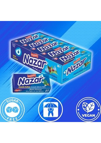 Nazar Şekersiz Sakız 5&apos;li Kutu Damla 20 Paket fiyatları