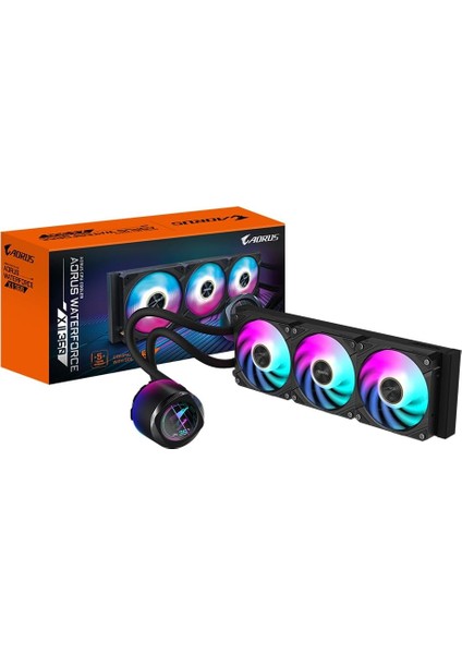 Waterforce x Iı 360 Manyetik Kilitleme Mekanizmalı Fan, 60 x 60MM Full LCD Ekran, Profesyonal Gaming Sıvı Cpu Soğutucu