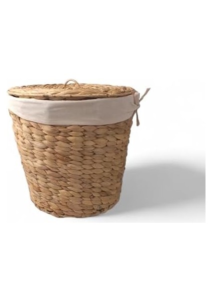 Su Sümbülü Patates Soğan Kovası | Doğal Hasır Saklama Sepeti | El Yapımı Yuvarlak Şekilli Mutfak Düzenleyici | Dekoratif Sebze Kovası (25X25X25CM)