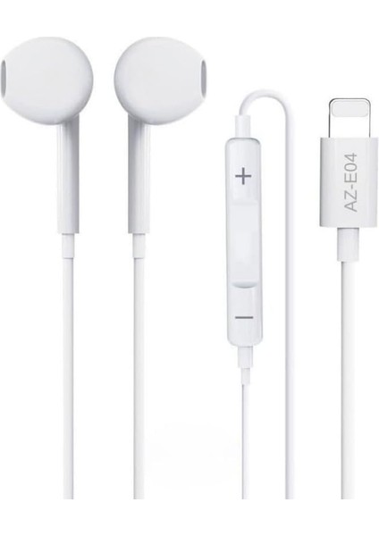 Lightning ile Uyumlu Girişli Kablolu Kulaklık AZ-E04 (Tak Çalıştır)