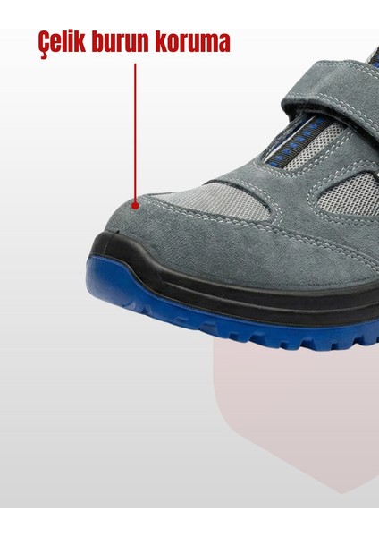 Premium Made S1 Mavi Taban Çelik Burun İş Ayakkabısı Kaymaz Antistatik Nefes Alabilir Hafif Model modelleri