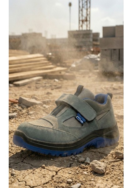 Premium Made S1 Mavi Taban Çelik Burun İş Ayakkabısı Kaymaz Antistatik Nefes Alabilir Hafif Model