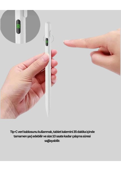 Type-C Şarjlı iPad Stylus Pen 10 Saat Dayanıklı Hassas Dokunmatik Kalem - BI001V-4YVL45 fiyatları
