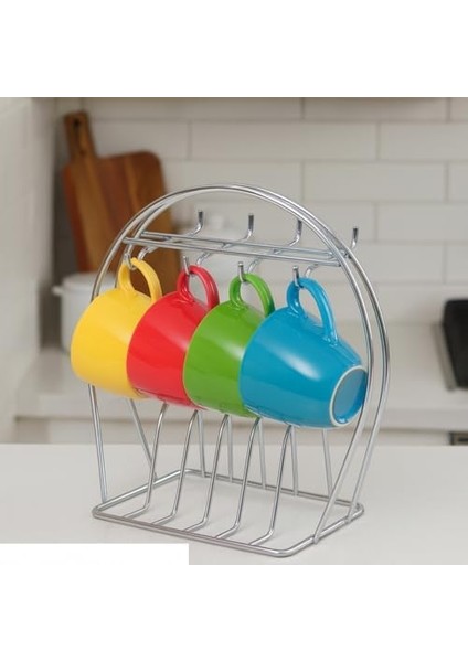 6’lı Fincan Askılığı – Metal Tabak ve Fincan Düzenleyici Stand, Paslanmaz, Şık ve Kullanışlı Mutfak Organizeri fiyatları